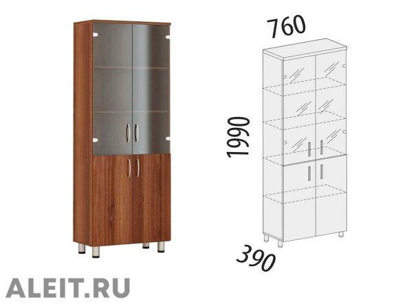 Шкафы офисные «Aleit-42» • Кузбасс со стеклянными дверками фото 3